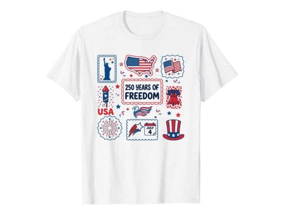 250 Years of Freedom: A Bold 4th of July T-Shirt Design