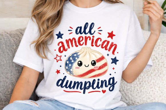 All American Dumpling PNG: Cute Patriotic Design