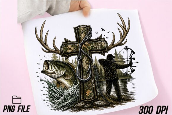 Camo Cross Fishing PNG: Blending Faith and the Outdoors