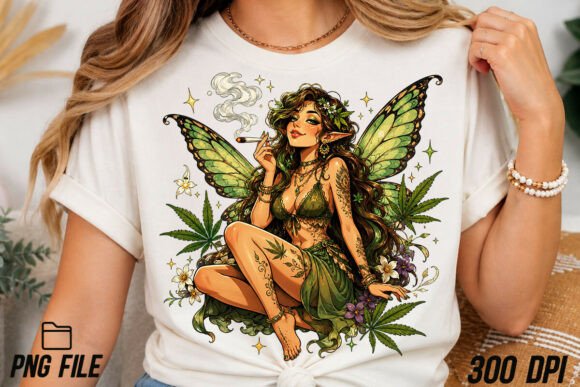 Cannabis Smoking Fairy PNG Weed Fairy: A Design Asset with Personality
