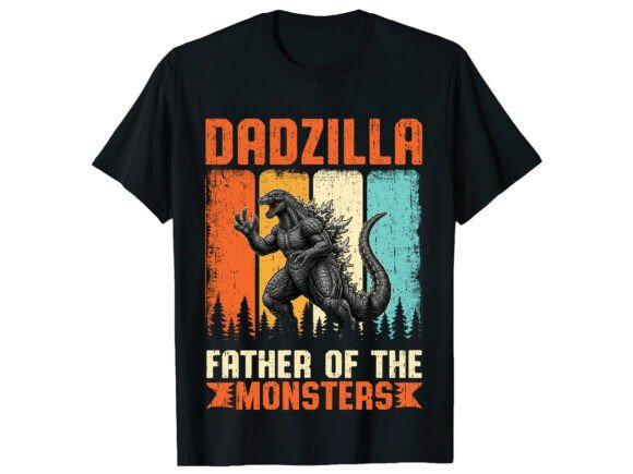 Celebrate Dad with the Dadzilla Monster Dad Fathers Day T-Shirt Design