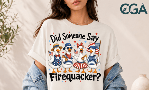 Celebrate Independence Day with Playful Patriotic Ducks Design