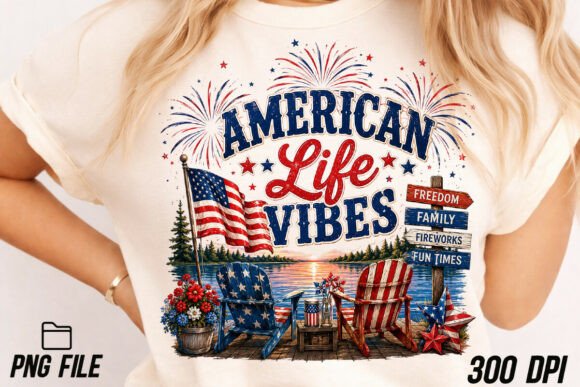 Celebrate with American Life Vibes 4th of July PNG