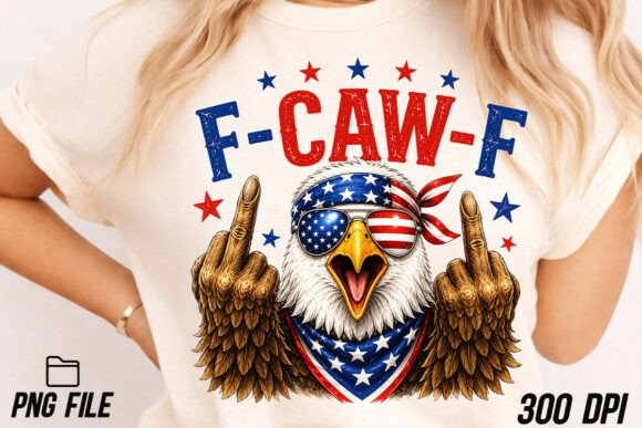 F-Caw-F Funny Patriotic Eagle USA Png: Bold Design for Celebrations