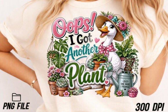 Funny Gardener Shirt PNG: The Botanical Goose Design