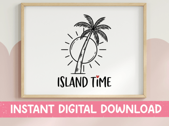 Island Time Palm Tree Tropical SVG: Instant Vacation Vibes