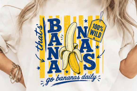 That's Bananas PNG, Trendy Summer Fruit: A Playful Design Asset